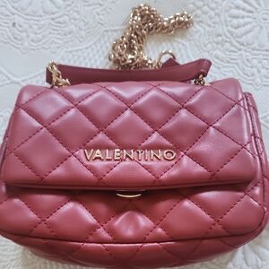 Valentino Pink Quilted Crossbody Bag with Gold Hardware